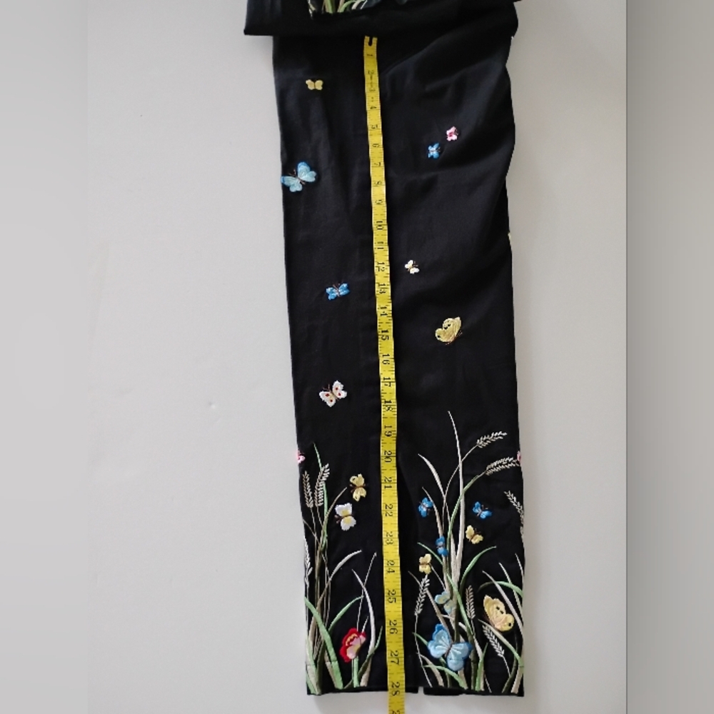 Talbots Vintage Cotton Stretch Garden Girl Embroidered Pants Butterfly Size 14 - Picture 13 of 14
